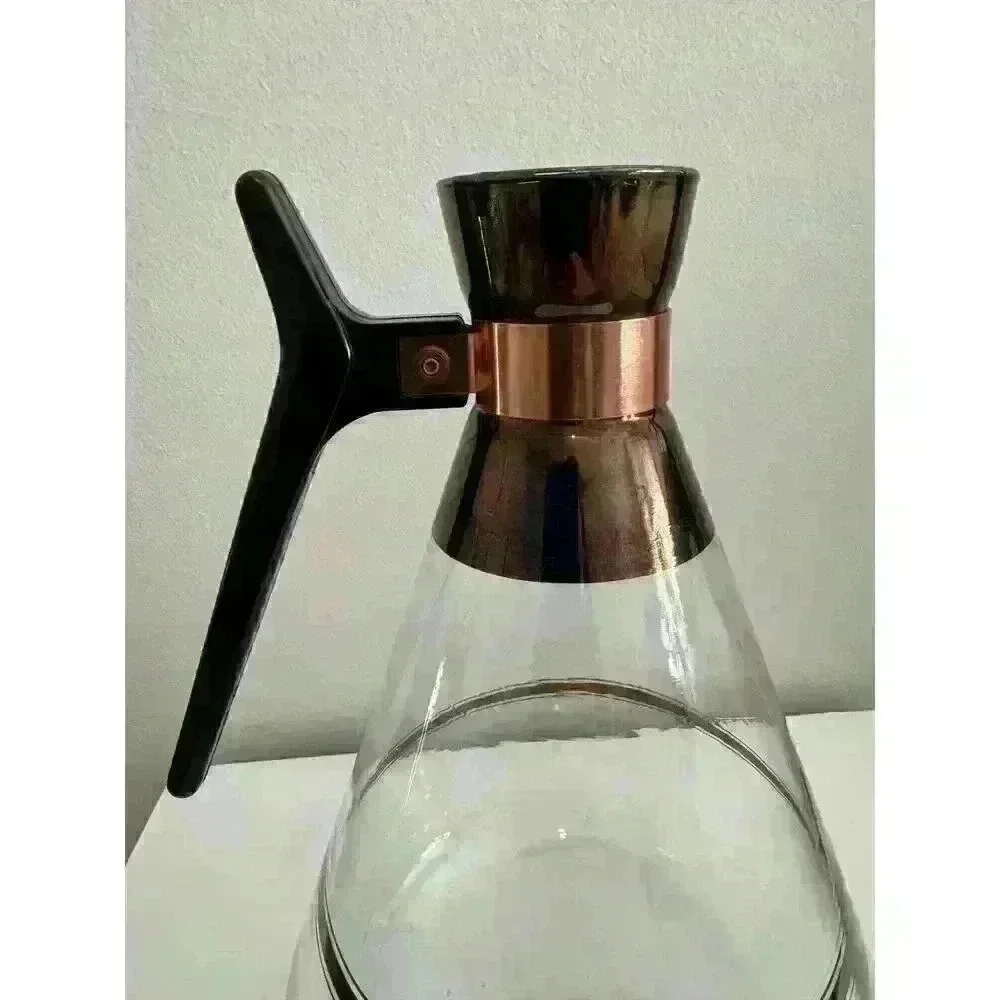 Mid Century Modern Coffee Carafe Vintage MCM Atomic Copper & Glass 10